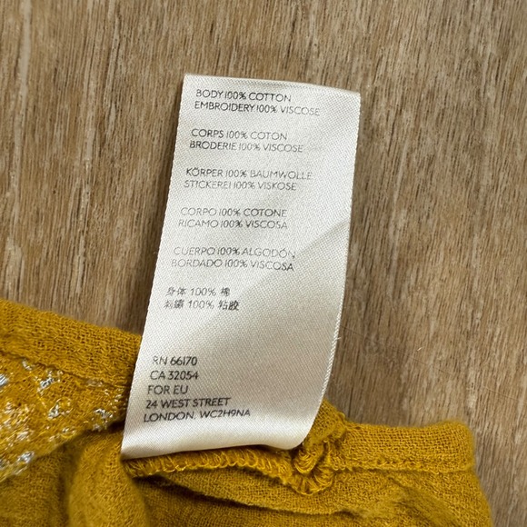 Free People Embroidered Top Bohemian Festival Crop Top Short Sleeve Womens L - Picture 7 of 7